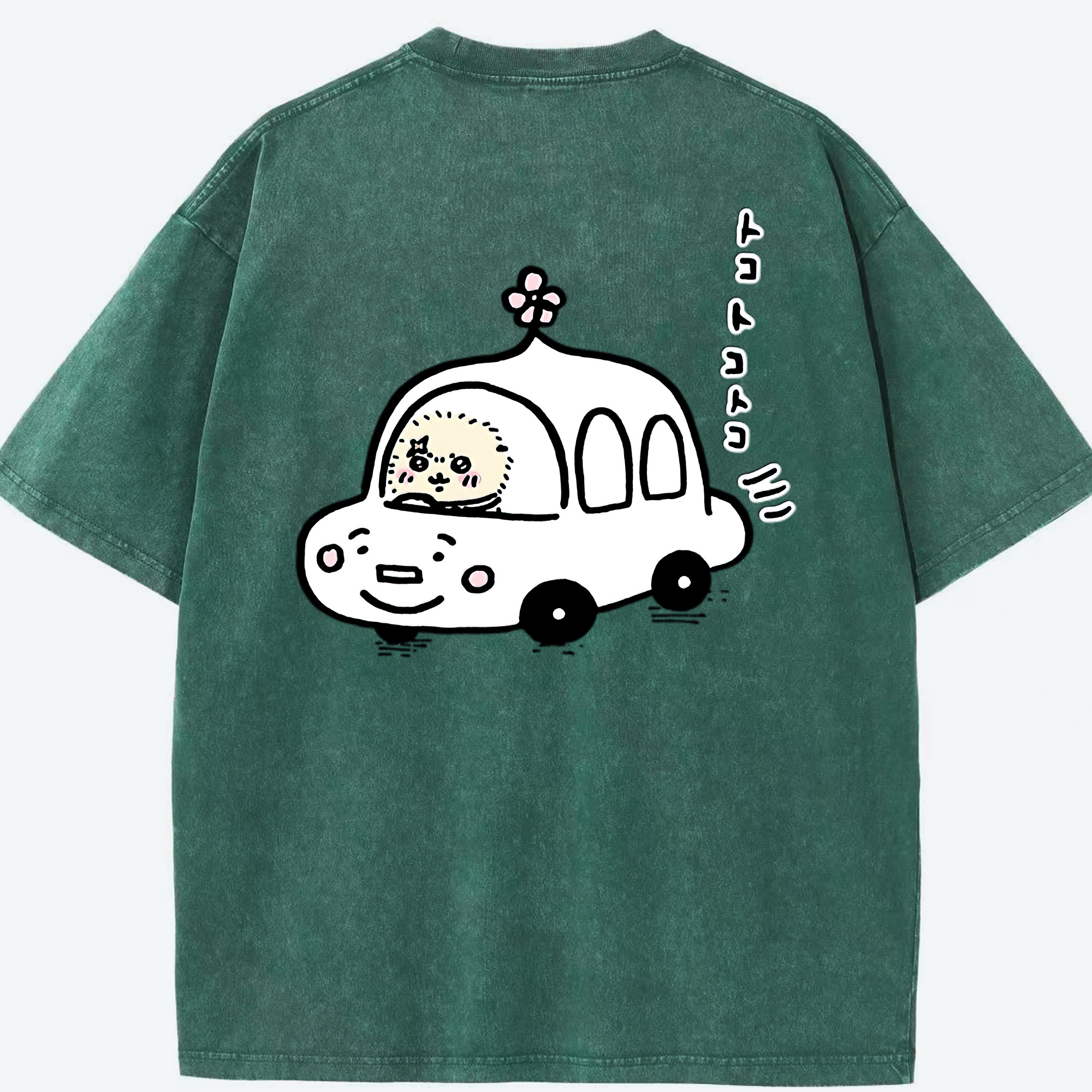 （画像用） ちいかわ ラッコ Chii-kawa Sea otter 綿100% ヴィンテージ風 半袖Tシャツ（背面プリント）